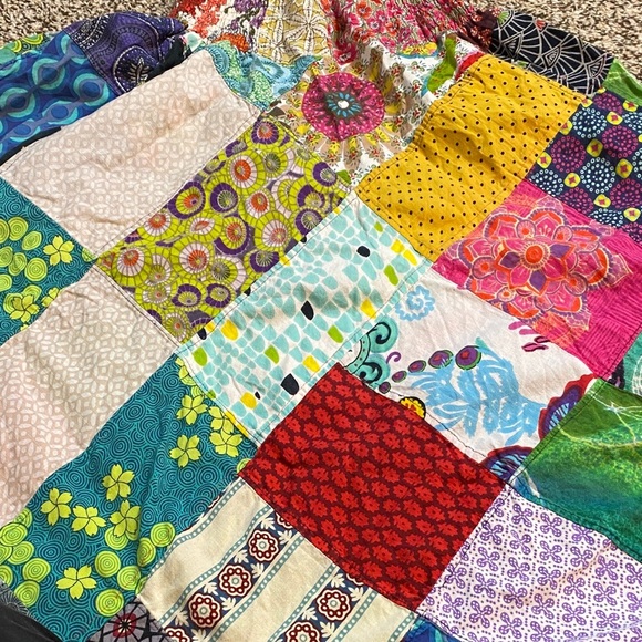 Colorful Patchwork Strapless Harem Bubble Romper - Picture 8 of 10